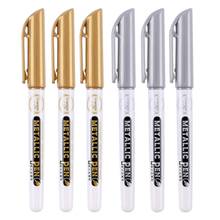 6Pc Gold Silver Epoxy Resin Drawing Pen Gold Leafing Point Pen Marker Acrylic Paint Highlights Metallic Permanent Marker 2024 - buy cheap