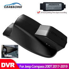 Dvr carro gravador de vídeo wi fi câmera traço cam para jeep cherokee kl 2016 versão do esporte baixa configuração alta qualidade visão noturna 2024 - compre barato