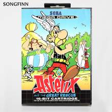 16 bit cartão de memória md com caixa para sega mega drive para genesis megadrive-asterix o grande resgate 2024 - compre barato