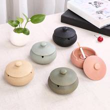 New Creative Ceramic Ashtrays Portable Round Pot Anti-Scalding  Ashtray Holder with Lid Home Office Smoking Accessories 2024 - buy cheap
