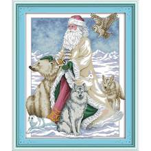 Joy Sunday вышивка крестиком Северный Полюс Санта Клаус Рождественская печать 14CT 11CT наборы крестиков рукоделие вышивка ручная работа 2024 - купить недорого