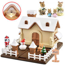 Игрушечный домик для игры для мальчиков и девочек, подарок на день рождения, семейство кроликов 1:12, имитация домика в лесу, снежный Домик из АБС-пластика, новинка 2020 2024 - купить недорого