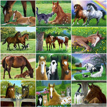 Diamond Painting Horse Full Square Diamond Embroidery Animals 5D DIY Mosaic Rhinestone Picture Home Decoration 2024 - buy cheap