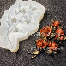Pegamento de gota de cristal 3D, ornamento de flor de rosa, molde de silicona decorativo 17-215 2024 - compra barato