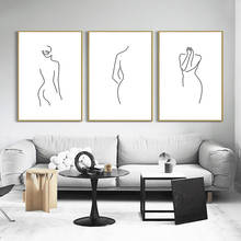 Pôster de arte de parede para sala de estar, figura minimalista, abstrata e nórdico, decoração para casa 2024 - compre barato