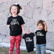 1pc Big Sister/brother Little Brother Family Matching Baby Announcement Siblings Brothers and Sisters Tshirts Baby Romper Wear 2024 - buy cheap