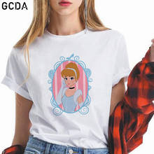 Harajuku T-shirt Ladies Cinderella Princess In the Mirror Tshirt Graphic Cute Aesthetic T-shirt Fun Kawaii Top Tee Girl 2024 - buy cheap