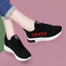 2021 New Fashion Woman Sneakers Vulcanized Shoes Lace Up Stretch Fabric Platform Female Breathable Mesh Casual Shoe Ladies 2024 - buy cheap