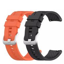 Nova pulseira de silicone 20mm 22mm, pulseira de relógio para samsung galaxy watch active 2 active 3 gear s2, huami amazfit bip 2024 - compre barato