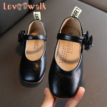 Loveewalk/черно-белая обувь для девочек; модные кожаные детские кроссовки с цветочным узором; обувь принцессы на плоской подошве для девочек; детская модельная обувь; мягкая подошва 2024 - купить недорого