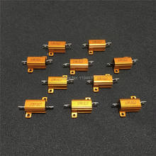 Carcaça de revestimento de metal dourado, carcaça de alumínio com resistor para enrolamento em espiral de potência da rx24 10w 0,1r a 10k ohm 5% classe j 2024 - compre barato