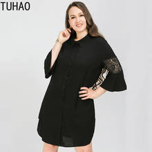 TUHAO Plus Size 8XL 7XL 6XL Women Blouses Lace Black Pink Women Shirts Big Size 4XL 5XL Womens Tops Blusas Femininas Elegante 2024 - buy cheap