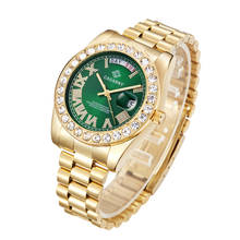 Cagarny marca relógios masculinos esporte relógio de quartzo à prova dgold água aço ouro strass militar negócios pulso relogio masculino 2024 - compre barato