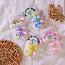 3/10pcs Children Cute Headwear Candy Cartoon Fruit Flower Hairpins Set Girls Candy Color Hair Accessories Rainbow Hair Clips 2024 - buy cheap
