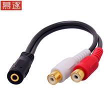 Universal 3.5mm Stereo Audio Female Jack to 2 RCA Female Socket to Headphone 3.5 Y Splitter Adapter Cable for DVD CD TV VC 2024 - buy cheap