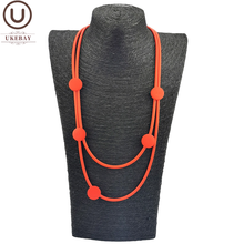 UKEBAY-collares con colgante de goma roja para mujer, joyería de madera, cadena de suéter Punk, collar de lujo de diseñador para fiesta, regalo de cumpleaños 2024 - compra barato