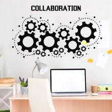 Company Culture Wall Decal Collaboration Gears Office Style Teamwork Vinyl Wall Stickers School Classroom Home Decoration Z633 2024 - buy cheap