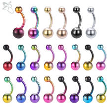 ZS 1 PC Mixed Color Navel Ring 14G Colorful Stainless Steel Belly Ring Navel Piercing Belly Button Ring Body Piercing Jewelry 2024 - buy cheap