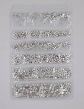 Crystal Clear SS3-SS10 Mix Sizes 1700PCS/Bag Nail Art Decorations Glass/Crystal Non HotFix Rhinestones 2024 - buy cheap
