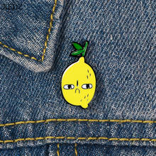 XEDZ new yellow sad lemon fashion personality cute plant fruit cry brooch denim clothes pendant jewelry gift 2024 - buy cheap