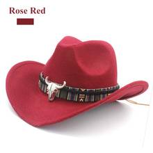 В этническом стиле Стиль западная ковбойская шляпа Для женщин \ из овечьей шерсти джазовая шляпа западная ковбойская шляпа Лидер продаж 2024 - купить недорого