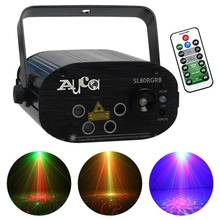 AUCD Mini Remote 4 Lens 20 Patterns RGB Laser Projector Lights & Blue LED Background Lamp Home Party Show Stage DJ Lighting SL80 2024 - buy cheap