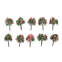 10pcs modelo de flor trem ho árvores bola cenário em forma de paisagem 1/87 cores escalados 2024 - compre barato