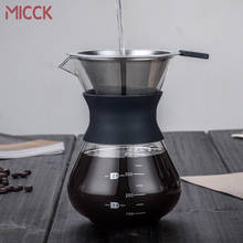 MICCK портативный стеклянный кофейник с фильтром V60 стеклянный кофейник чайник мокко эспрессо Перколятор инструмент чашки Посуда для напитков 2024 - купить недорого
