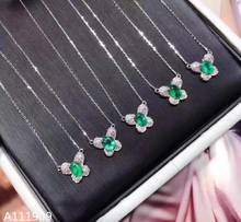 KJJEAXCMY boutique jewelry 925 sterling silver inlaid Natural emerald  necklace Women's pendant supports inspection 2024 - buy cheap