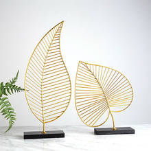 Nordic Golden Leaf Ornaments Home Decoration Accessories Modern Aesthetic Room Decor Living Room Decoration Easter Decorations 2024 - buy cheap