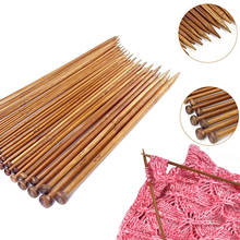 Kit de agulhas de tricô de bambu, pacote com 36 tamanhos de 2mm-10mm, agulhas de crochê para iniciantes e profissional, conjunto de agulhas de tricô diy 2024 - compre barato