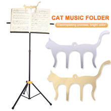 Music Folder Metal Cat Shaped Music Clip Bookmark Tabs Clamp Page Holder Piano Music Book Note Paper Clips Stationery 2024 - buy cheap