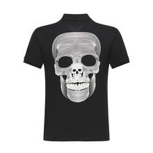 High Quality Cotton Polo Shirt Men Fashion Tops Sportswear Plein Short Sleeve Skull Street Punk Style 3D Printing Men Wear 2024 - buy cheap