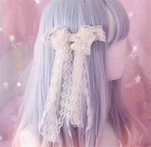 Sweet Lolita Girl White Lace Bow Hairpin Handmade Bowknot Hair Circle Hair Accessories D323 2024 - buy cheap