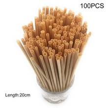 100PCS / Pack 20CM  Natural Wheat Straw 100% Biodegradable Straws Bar Kitchen Accessories Home Cocina Garden Drink Straws 2024 - buy cheap