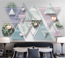 Custom wallpaper 3d stereo mural modern minimalist geometric marble mosaic TV background wall papers home decor фотообои обои 3d 2024 - buy cheap