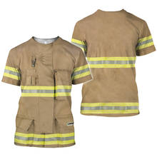 Camiseta de moda de verano para hombre, traje de bombero 3D con estampado, camiseta de Cosplay Unisex, ropa de calle Harajuku, camiseta masculina 2019 2024 - compra barato