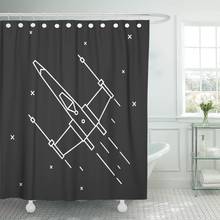 Kit de cortina de chuveiro vader, espaçonave voadora com estrela, envio ao ar livre, tecido impermeável, 72x72 polegadas, conjunto com ganchos 2024 - compre barato