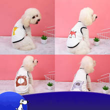 Pet White T-shirt Soft Puppy Dogs Clothes Cute Pet Dog Clothes Cartoon Pet Clothing Summer Shirt Casual Vests for Small Pets 2024 - buy cheap