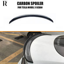 Model 3 Real Carbon Fiber Rear Lip Wing Trunk Spoiler for Tesla Model 3 Sedan 4 Door 2017 UP 2024 - buy cheap