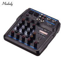 Muslady U4 Portable 4 Channels Audio Mixer BT USB Mixing Console with Sound Card Built-in 48V Phantom Power EU Plug 2024 - buy cheap