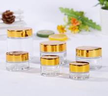 Frascos de creme facial 5 peças, 50g vidro transparente contêiner jar frasco de vidro garrafa de vidro frascos decoração 2024 - compre barato