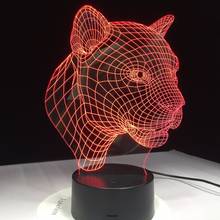 Lámpara de inducción de cabeza de leopardo 3D, LED, nuevos productos de regalo creativo inteligente, 3D luz nocturna, Control remoto/táctil Visual 2024 - compra barato