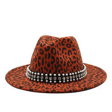 Chapéu unissex de lã e feltro, chapéu com cinto leopardo, aba larga estilo panamá, carnaval, novo, 2020 2024 - compre barato