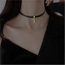 2021 colar da moda corda clavícula preto, joias femininas pingente dourado, acessórios gargantilha presente feminino 2024 - compre barato