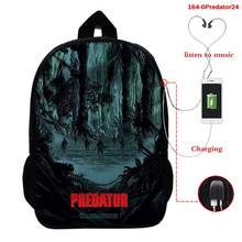 The Predator USB Charging 16 Inch Backpack Movie Pattern Children School Bags Boys Man Bookbag For Teens Junior Laptop Bag 2024 - buy cheap