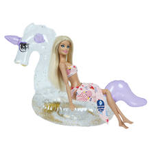 1 купальник-бикини + 1 плавающая Фантазийная лошадь мини-спасательный круг в форме животного пляжные аксессуары для купания Одежда для кукол Барби игрушки 2024 - купить недорого