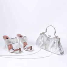 Zapatos italianos con bolsos decorados con diamantes de imitación, zapatos y bolsos para mujeres a juego, bombas de fiesta de Italia, novedad 2024 - compra barato