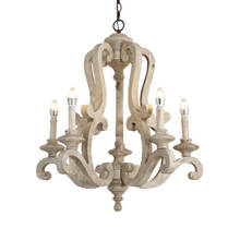 American country wooden chandelier European style children's room chandeliers white antique wood cafe decoration lamps 2024 - buy cheap