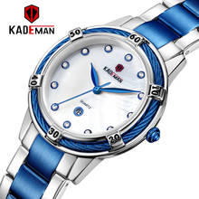 KADEMAN-reloj azul de acero inoxidable para mujer, pulsera femenina, color azul 2024 - compra barato